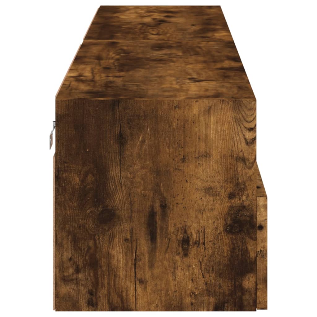 Mobili TV a Muro 2 pz Rovere Fumo 80x30x30 cm Legno Multistrato 836877
