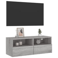 Mobile TV a Parete-Mobile TV a Muro Grigio Sonoma 80x30x30 cm Legno Multistrato