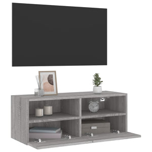 Mobile TV a Parete-Mobile TV a Muro Grigio Sonoma 80x30x30 cm Legno Multistrato
