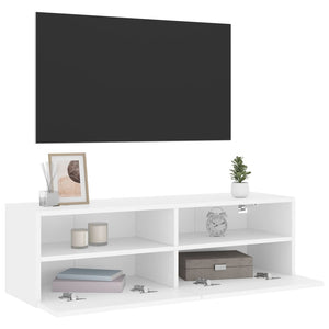 Mobile TV a Parete-Mobile TV a Muro Bianco 100x30x30 cm in Legno Multistrato