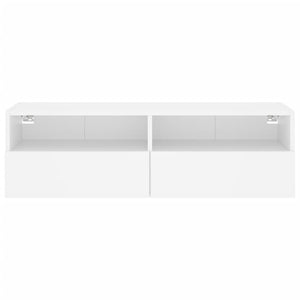 Mobile TV a Parete Bianco 100x30x30 cm in Legno Multistrato 836882