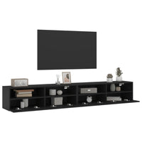 Mobili TV a Parete 2pz Neri 100x30x30 cm in Legno Multistrato 836885