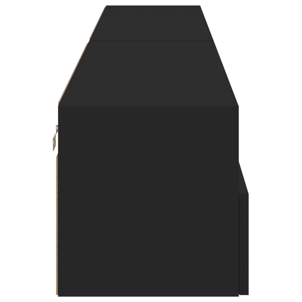 Mobili TV a Parete 2pz Neri 100x30x30 cm in Legno Multistrato 836885