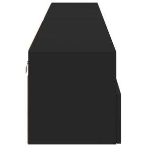 Mobili TV a Parete 2pz Neri 100x30x30 cm in Legno Multistrato 836885