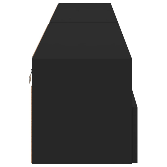 Mobili TV a Parete 2pz Neri 100x30x30 cm in Legno Multistrato 836885