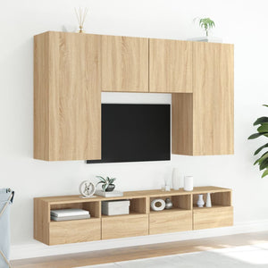 Mobili TV Muro 2pz Rovere Sonoma 100x30x30 cm Legno Multistrato 836887