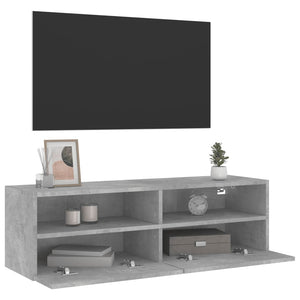 Mobile TV a Parete-Mobile TV a Muro Grigio Cemento 100x30x30cm Legno Multistrato