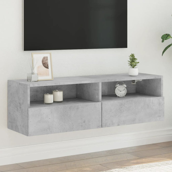Mobile TV a Parete-Mobile TV a Muro Grigio Cemento 100x30x30cm Legno Multistrato
