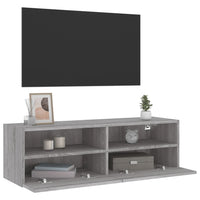 Mobile TV a Parete Grigio Sonoma 100x30x30 cm Legno Multistrato 836892