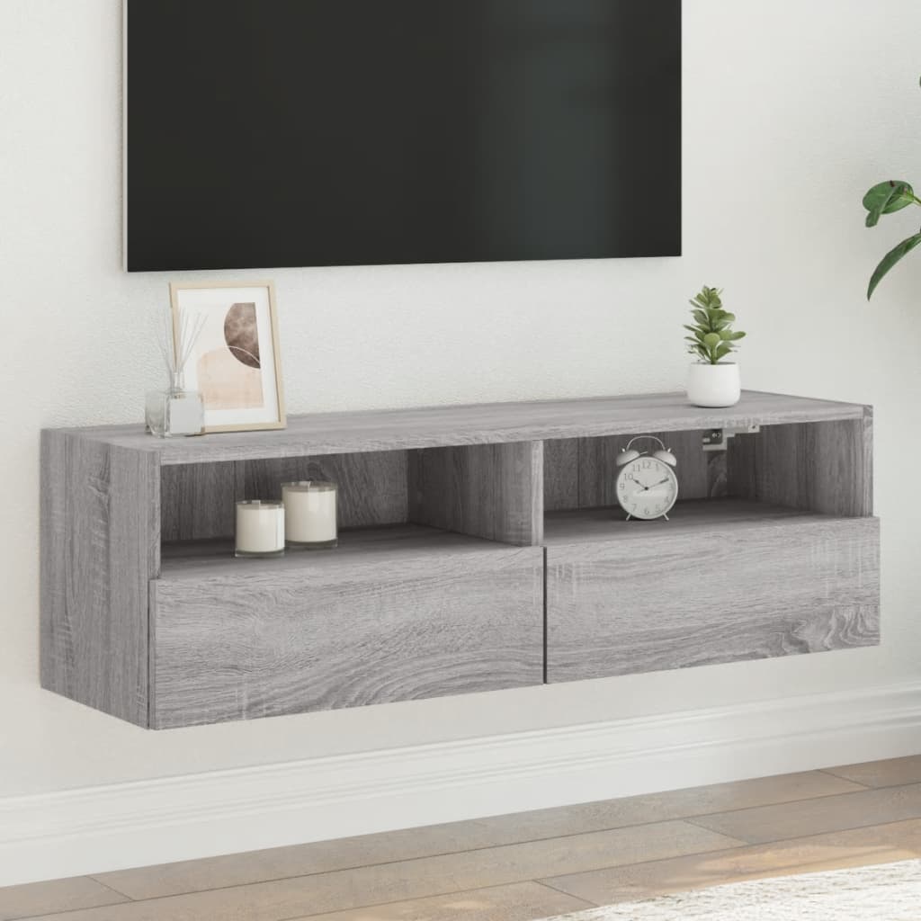 Mobile TV a Parete-Mobile TV a Muro Grigio Sonoma 100x30x30 cm Legno Multistrato