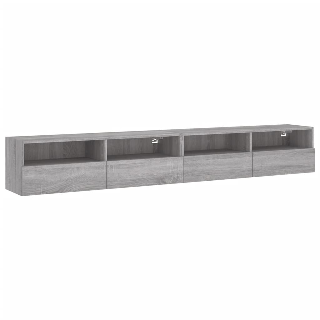Mobili TV Muro 2pz Grigio Sonoma 100x30x30 cm Legno Multistratocod mxl 86089