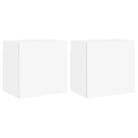 Mobili TV a Parete 2pz Bianchi 40,5x30x40 cm Legno Multistratocod mxl 134083
