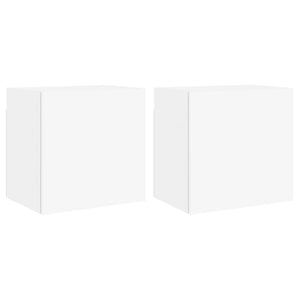 Mobili TV a Parete 2pz Bianchi 40,5x30x40 cm Legno Multistratocod mxl 134083