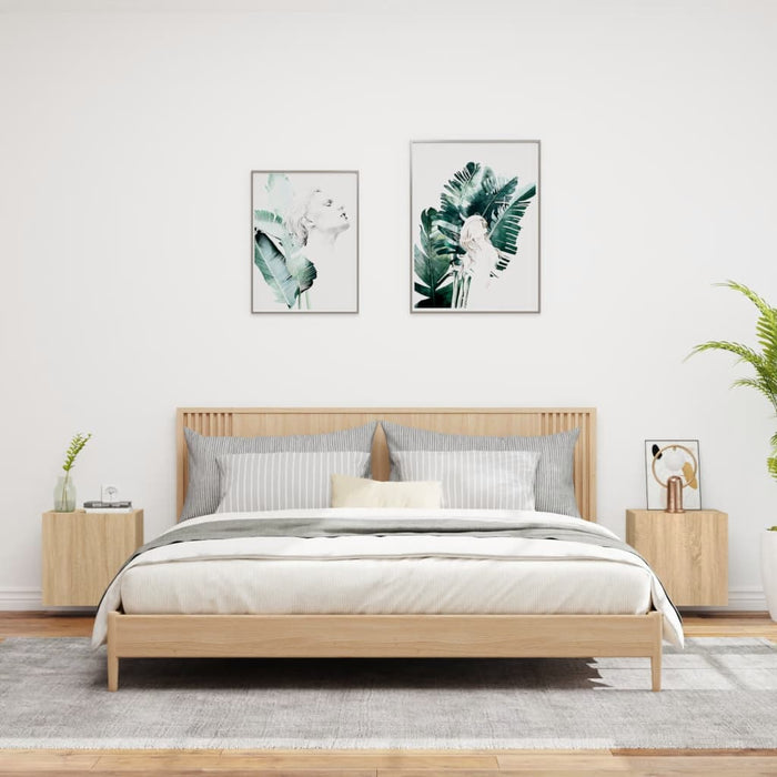 Mobili TV Muro 2pz Rovere Sonoma 40,5x30x40cm Legno Multistrato 836901