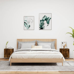 Mobili TV Parete 2pz Rovere Fumo 40,5x30x40cm Legno Multistrato 836905