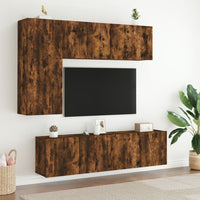 Mobili TV a Parete 2pz-Set di 2 Credenza per TV sospesa Rovere Fumo 60x30x41 cm