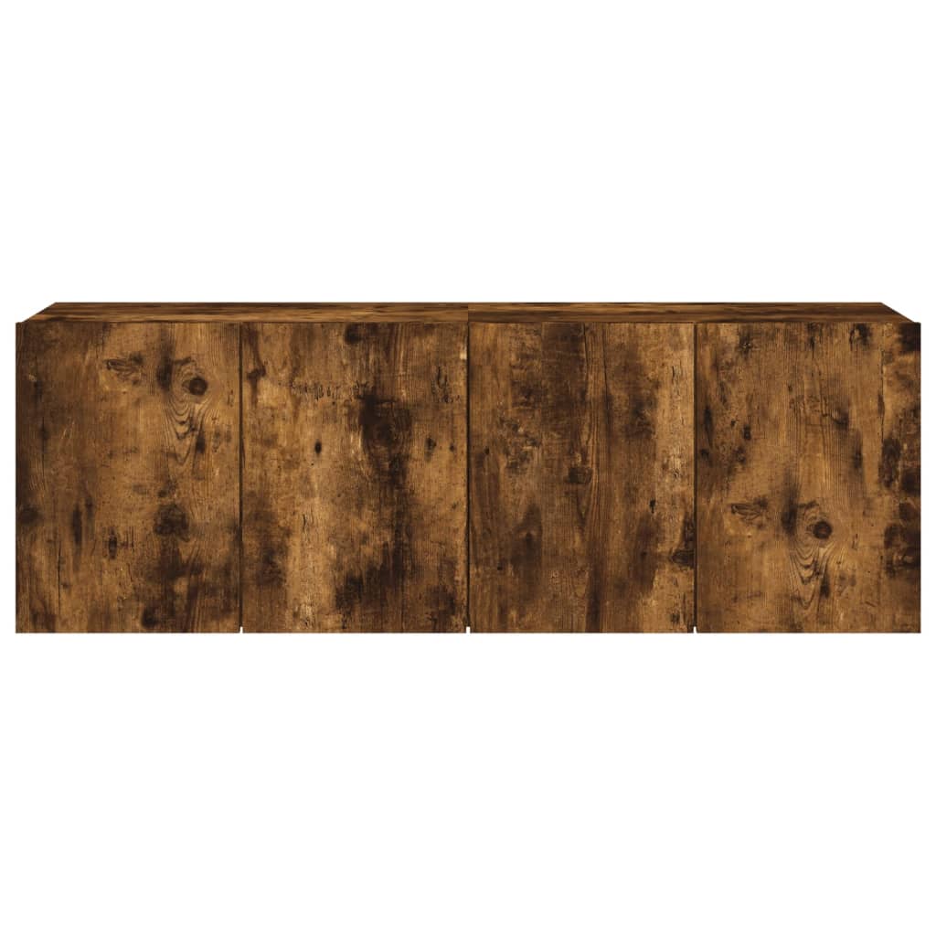 Mobili TV a Parete 2pz-Set di 2 Credenza per TV sospesa Rovere Fumo 60x30x41 cm