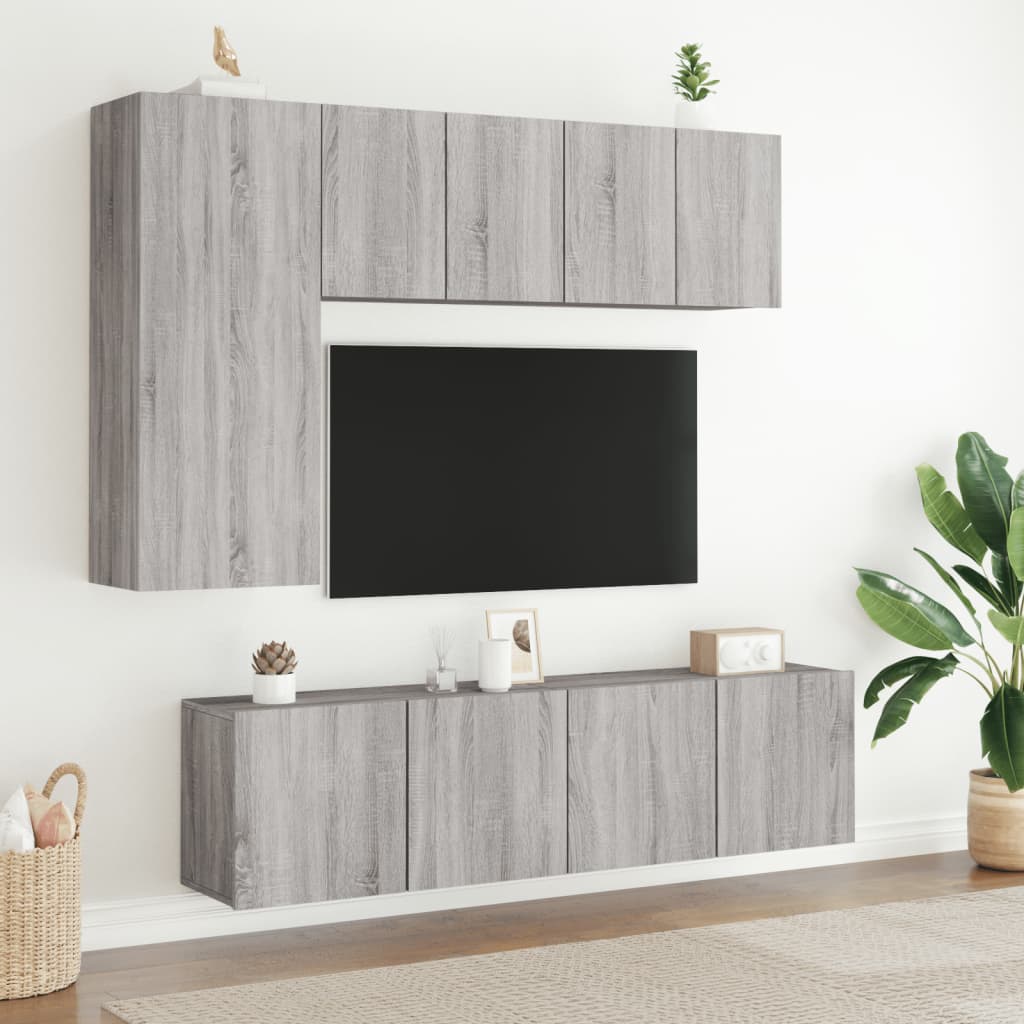 Mobili TV a Parete 2pz Grigio Sonoma 60x30x41 cmcod mxl 86098
