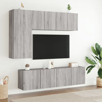 Mobili TV a Parete 2pz Grigio Sonoma 60x30x41 cmcod mxl 86098