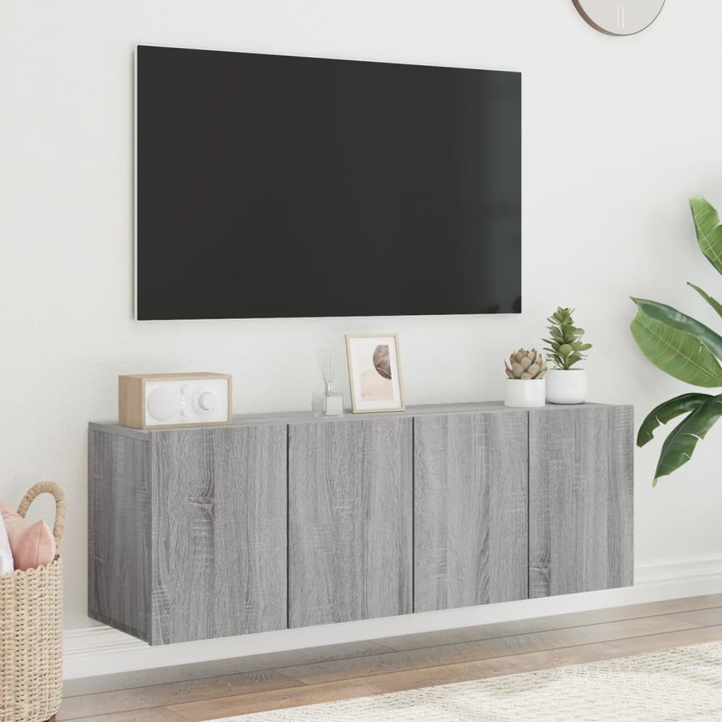 Mobili TV a Parete 2pz Grigio Sonoma 60x30x41 cm 836949