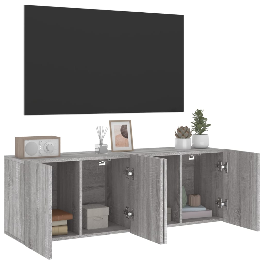 Mobili TV a Parete 2pz Grigio Sonoma 60x30x41 cm 836949