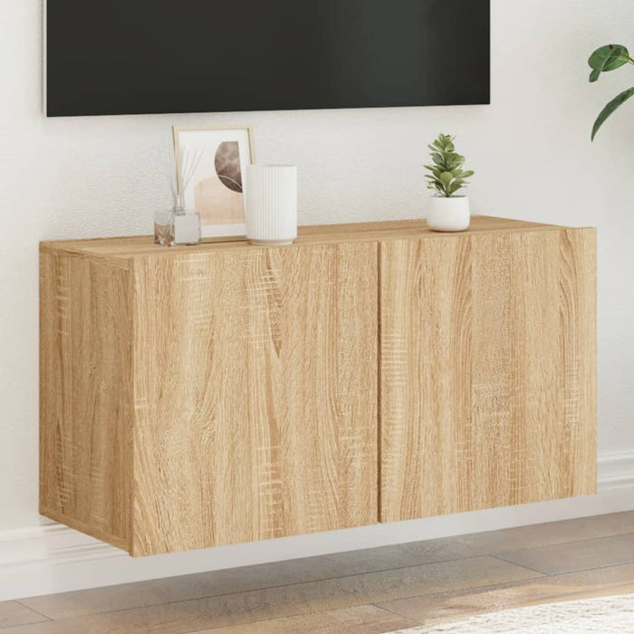 Mobile TV a Parete-Mobile TV a Muro Rovere Sonoma 80x30x41 cm