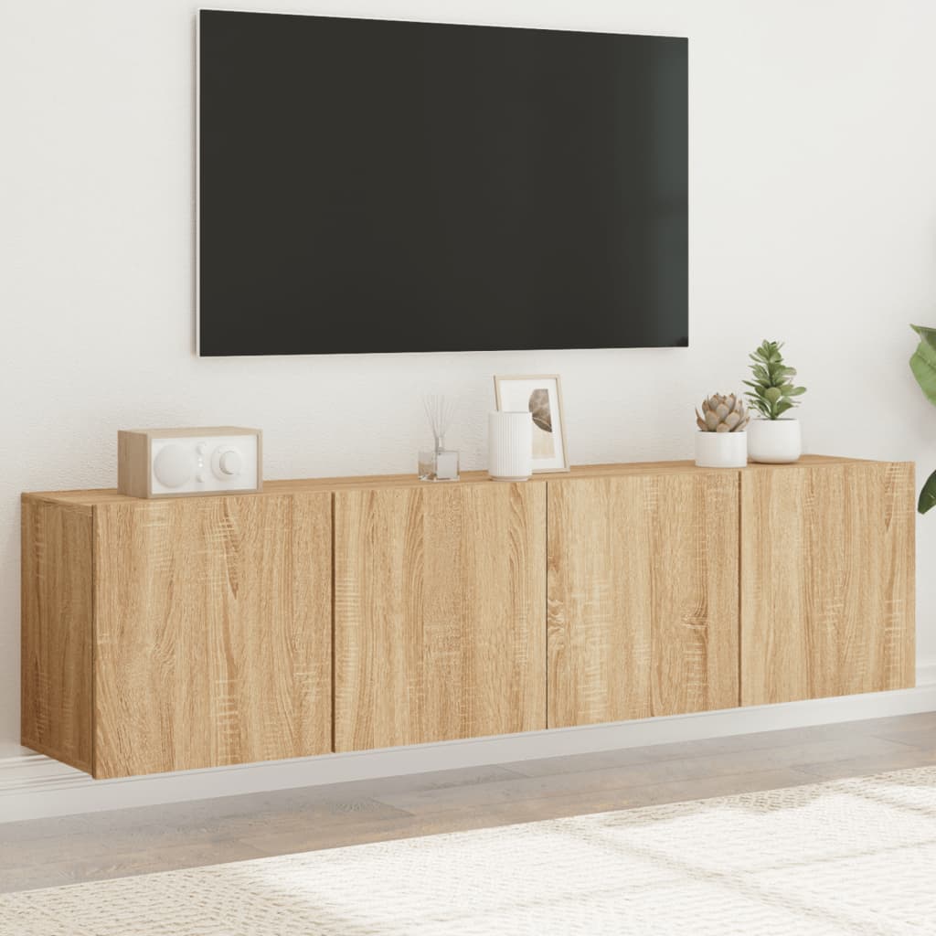 Mobili TV a Parete 2pz-Set di 2 Credenza per TV sospesa Rovere Sonoma 80x30x41 cm