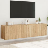 Mobili TV a Parete 2pz-Set di 2 Credenza per TV sospesa Rovere Sonoma 80x30x41 cm