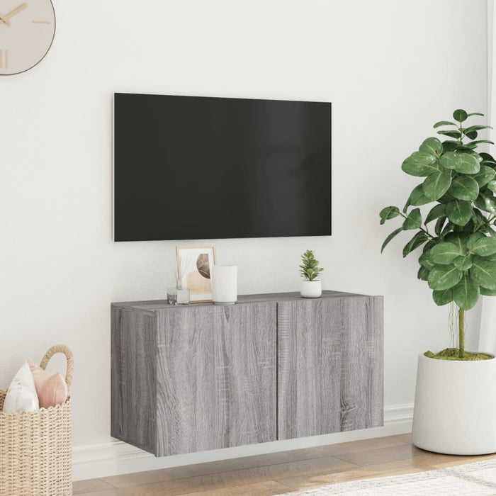 Mobile TV a Parete-Mobile TV a Muro Grigio Sonoma 80x30x41 cm