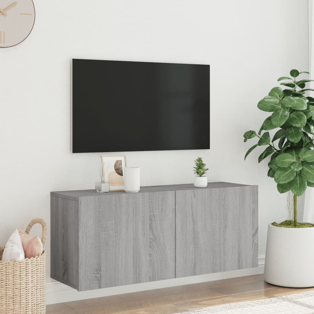 Mobile TV a Parete-Mobile TV a Muro Grigio Sonoma 100x30x41 cm