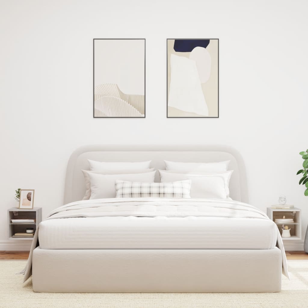 Mobili TV a Parete con Luci LED 2pz-Set di 2 Credenza per TV sospesa Grigio Sonoma 30x28,5x30 cm