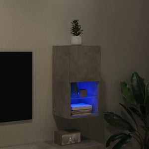 Mobile TV con Luci LED Grigio Cemento 30,5x30x60 cm 836993