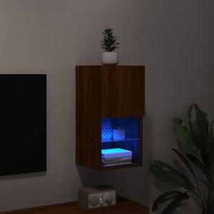 Mobile TV con Luci LED Rovere Marrone 30,5x30x60 cm 836999