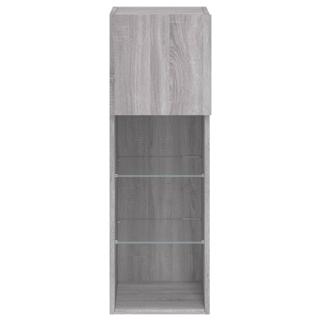 Mobili TV con Luci LED 2pz Grigio Sonoma 30,5x30x90 cm 837012