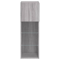 Mobili TV con Luci LED 2pz Grigio Sonoma 30,5x30x90 cm 837012