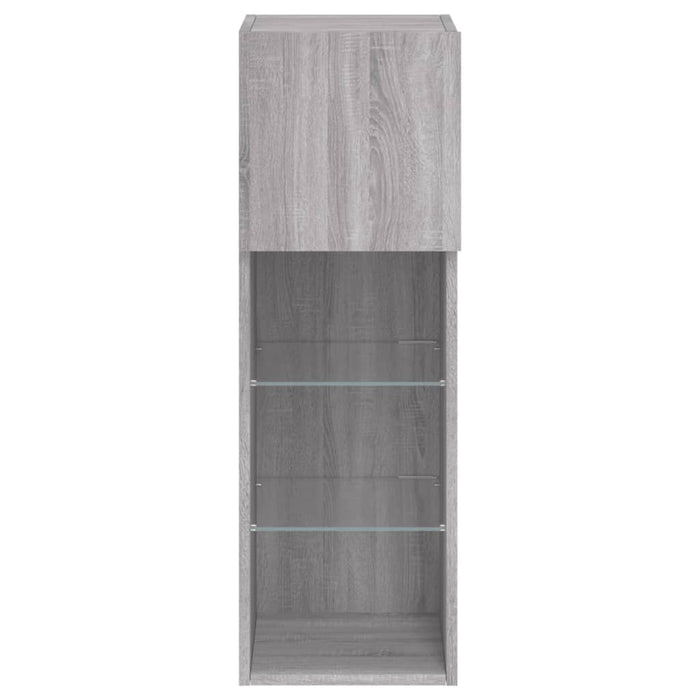 Mobili TV con Luci LED 2pz Grigio Sonoma 30,5x30x90 cm 837012