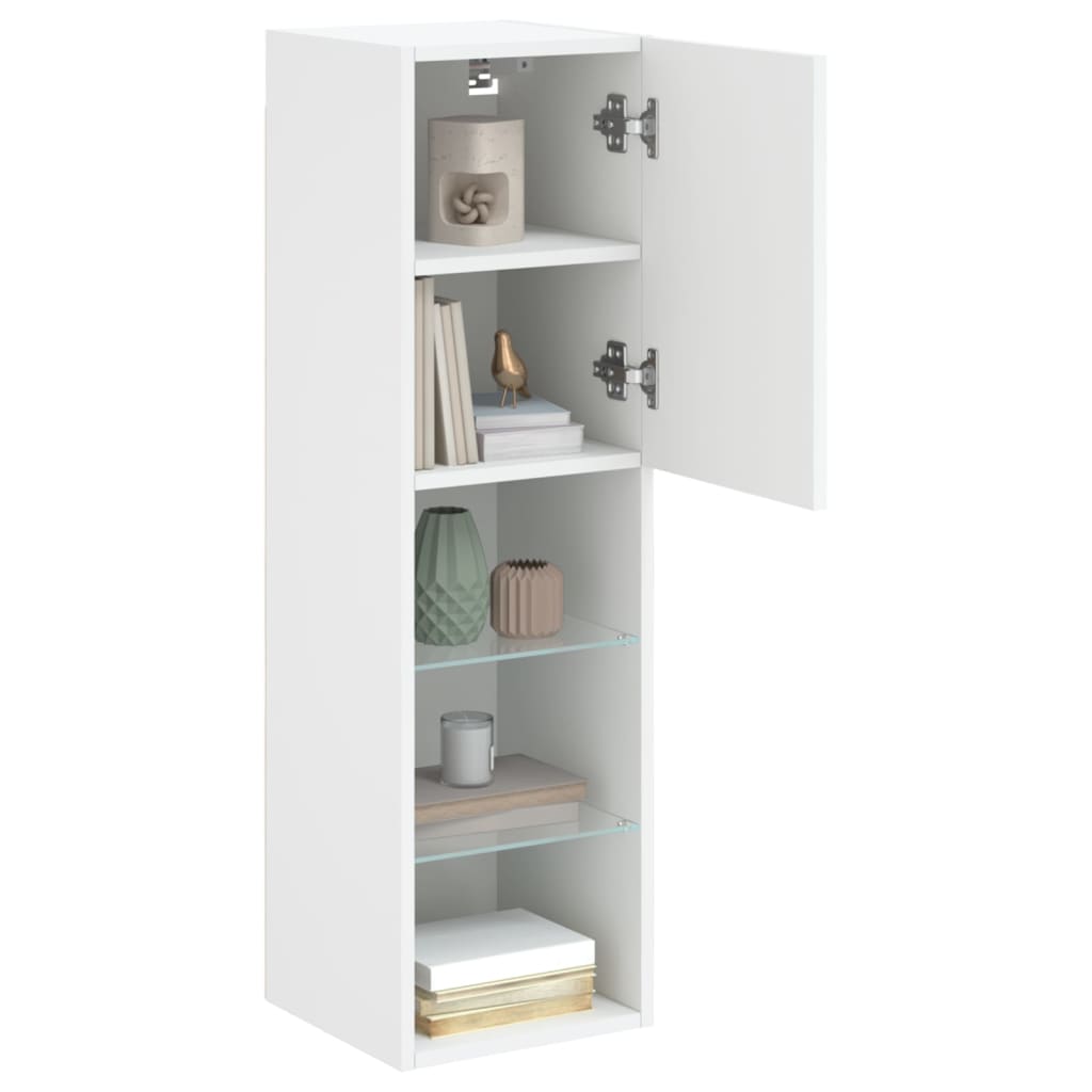 Mobile TV con Luci LED-Credenza TV-Console TV Bianco 30,5x30x102 cm