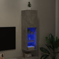Mobile TV con Luci LED Grigio Cemento 30,5x30x102 cm 837021