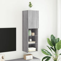 Mobile TV con Luci LED Grigio Sonoma 30,5x30x102 cm
