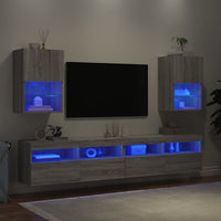 Mobili TV con Luci LED 2pz Grigio Sonoma 40,5x30x60 cm 837040