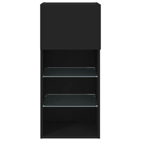 Mobili Porta TV con Luci LED 2 pz Neri 40,5x30x90 cm 837046