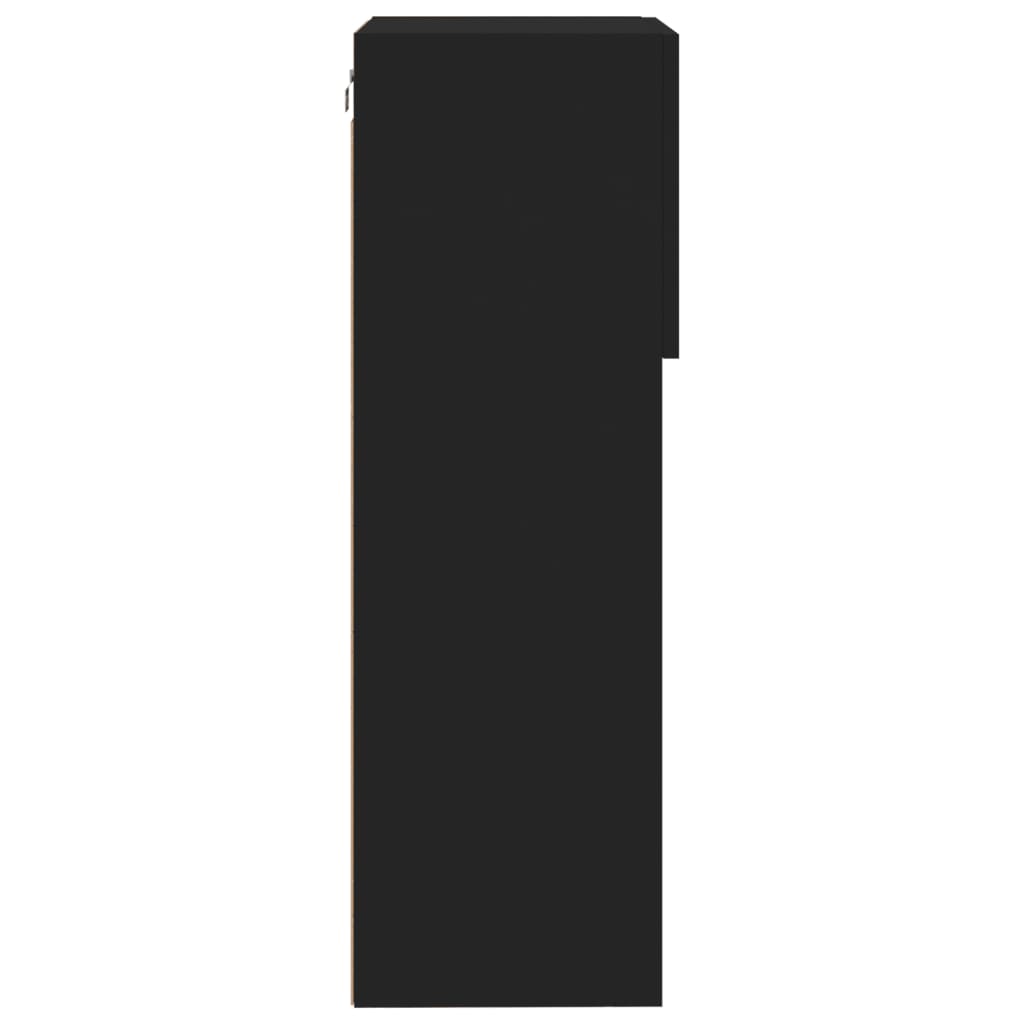 Mobili Porta TV con Luci LED 2 pz Neri 40,5x30x90 cm 837046