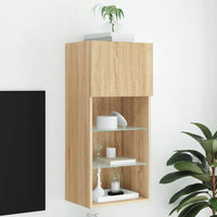 Mobile TV con Luci LED-Credenza TV-Console TV Rovere Sonoma 40,5x30x90 cm