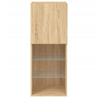 Mobile TV con Luci LED Rovere Sonoma 40,5x30x102 cm 837059