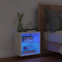 Comodino con Luci LED a Parete-Tavolino da notte Bianco 174489