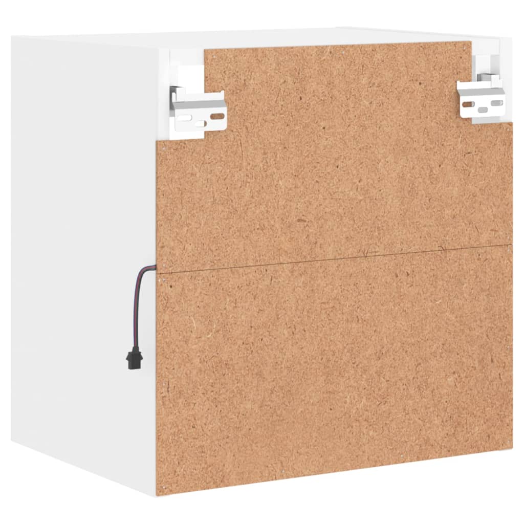 Comodino con Luci LED a Parete Bianco 837064