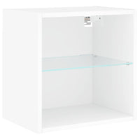 Comodini con Luci LED a Parete 2pz Bianchi 837065