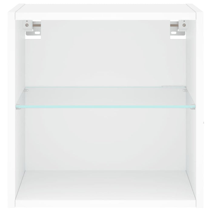 Comodini con Luci LED a Parete 2pz Bianchi 837065