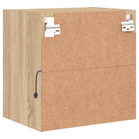 Comodino con Luci LED a Parete-Tavolino da notte Rovere Sonoma 559686