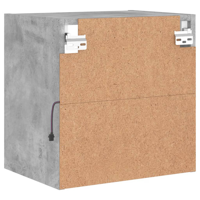 Comodino con Luci LED a Parete-Tavolino da notte Grigio Cemento 818363